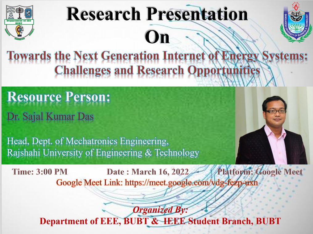 Research Presentation on Towards the Next Generation Internet of Energy Systems: Challenges and Research Opportunities